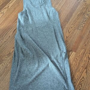 Fabletixs Gray Sleeveless Dress With Side Slit